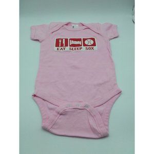 Eat Sleep Sox Boston Red Sox Team Infant Girls Pink Bodysuit Size 12 Months